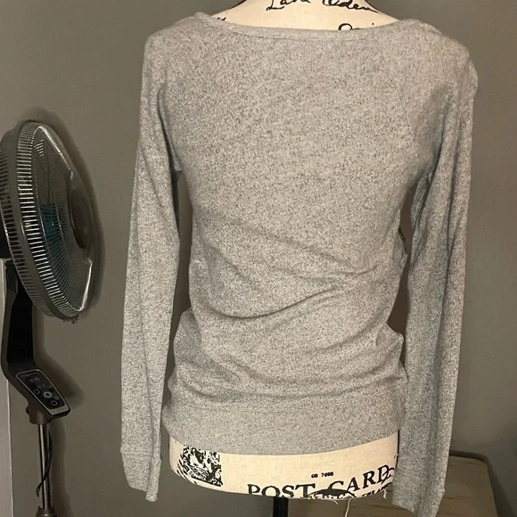 Express Grey Super Soft Sweatshirt Style- Size XS sequins are black & Silver - Picture 6 of 9